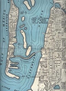 Vintage Street Map of Clearwater FL by Chamber Commerce