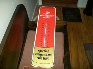 Vintage Winchester Western Shotgun Shell Design Thermometer and Rubber