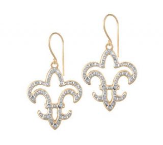 Diamond Fascination Fleur de Lis Dangle Earrings, 14K Gold   J304513