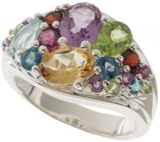 Sterling 3.15 ct tw Multi gemstone & Multi shape Band Ring —