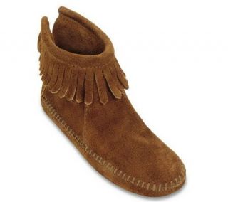 Minnetonka Childrens Back Zipper Softsole Boots   Brown —