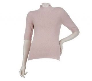 Linea by Louis DellOlio Mock Neck Short Sleeve Sweater —