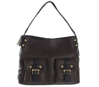Tignanello Pebble Leather Hobo Bag with Cargo Pockets —