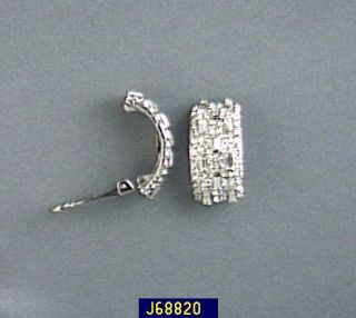 Kenneth Jay Lane Rhodium Crystal Clip Earrings —