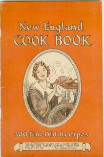 New England Cook Book 300 Recipes Clams Cakes Oysters 1936