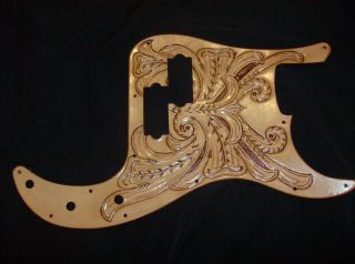 Tooled Leather Pickguard for Fender Precision Bass P Bass