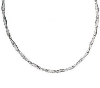 VicenzaSilver Sterling 19 Wrapped Woven and Diamond Cut Omega Necklace 