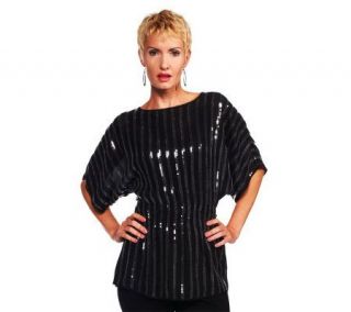 Joan Rivers Draped in Shimmer Sequin Top —