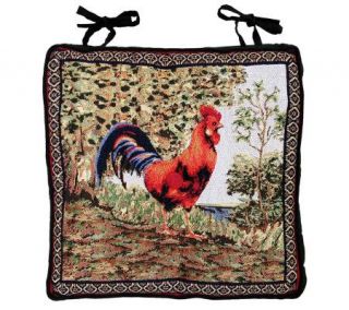 Tuscany Rooster 16 x 16 Tapestry Chair Pad —