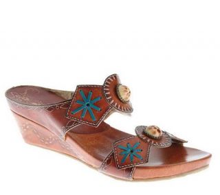 Spring Step Style Sesame Leather Slide Sandals —