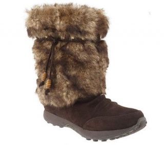 Bare Traps Suede Water Resistant Boots with Faux Shearling —