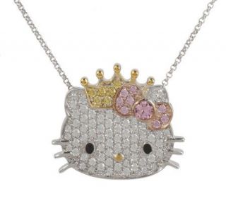 Hello Kitty Diamonique Sterling PrincessKitty Pendant w/Chain