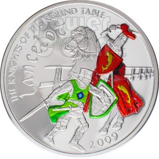 LANCELOT Knights Of Round Table Silver Coin 5$ Cook Islands 2009