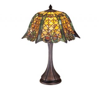 Tiffany Style Duffner & Kimberly Shell & Diamond Table Lamp — 