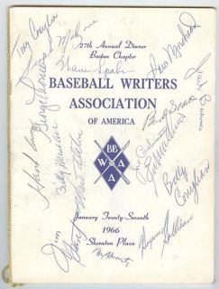 Tony Conigliaro Boston Red Sox Signed Program 1966 16