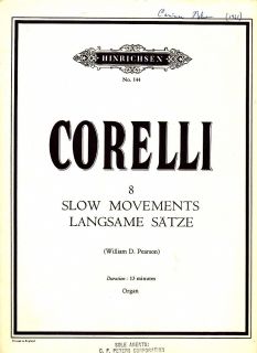 CORELLI 8 Slow Movements arrg William Pearson ORGAN MUSIC BOOK