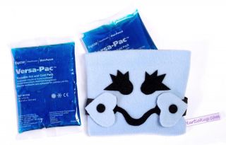Hurtie Hug   A Childrens Hot/Cold Ice Pack Stays on Great To Ease Boo
