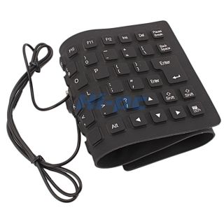 USB 2 0 Silicone Roll Up Foldable PC Computer Keyboard