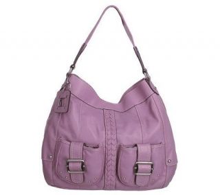 Tignanello Glove Leather Pocket Hobo with Braided Accents —