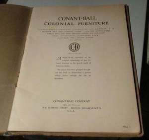 1930 Conant Ball Colonial Furniture Catalog Price List