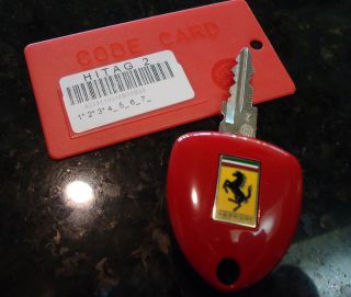 FERRARI F430 KEY AND FOB AUTHENTIC OEM WITH TRANSPONDER AND CODE CARD