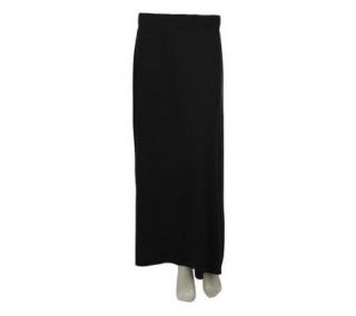 Susan Graver Stretch Knit Pull on Solid Maxi Skirt   Petite — 