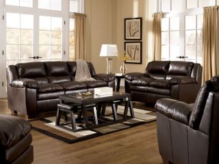 FINN   CONTEMPORARY GENUINE BROWN LEATHER SOFA COUCH SET LIVING ROOM