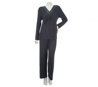 Modern Luxury by Carole Hochman Pajama with Stretch Lace Tr   A216839