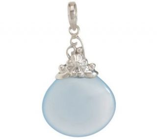 Artisan Crafted Sterling Blue Chalcedony Pendant —