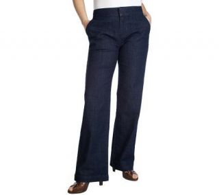 Denim & Co. Modern Waist Tall Polished Stretch Denim Trouser Jeans