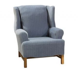 Sure Fit Stretch Pinstripe Wing Chair Slipcover —