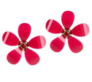 Joan Rivers Faceted Petal Flower Earrings —
