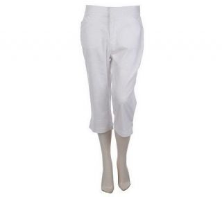 Denim & Co. Stretch Twill Capri Pants with Rib Knit Back Waistband