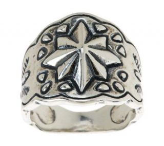 American West Sterling Star Design Band Ring —