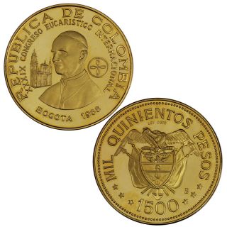 Colombia 1968 International Eucharistic Congress Commemorative Gold