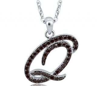 Affinity Diamond 1/4 ct tw Black Initial Pendant with Chain — 