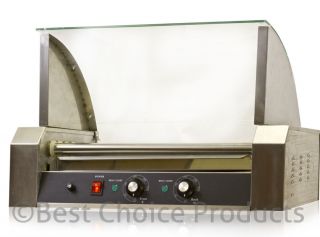   Roller 18 Dogs Grill Cooker W Glass Hood Commercial Machine Vending