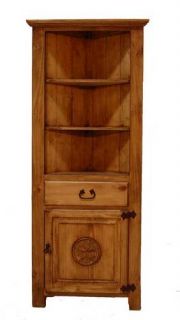 Honey Rustic 3 Shelf Corner Bookcase Cabinet MDR05 16TX