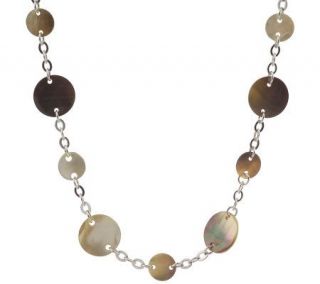 Lee Sands Mother of Pearl Disc & Chain 41 1/2 inch Necklace — 