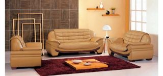 Vig Furniture   7174   Contemporary Camel Leather Living Room Sofa Set