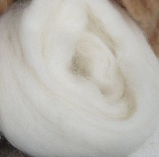 Natural White Corriedale Wool Roving 1 Ounce 28 grams 50 Spin Felt