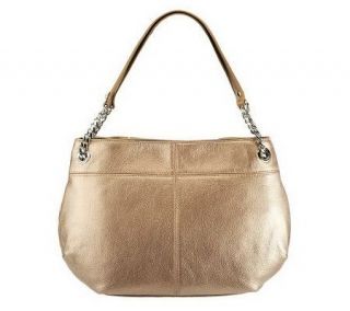 Tignanello Pebble Leather Satchel with Chain Details   A224146