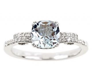 00 ctw Aquamarine & 1/10 cttw Diamond Ring, Sterling   J311550