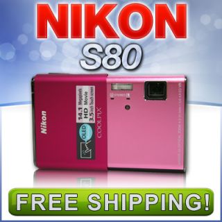 Nikon Coolpix S80 14 1MP Digital Camera Pink New