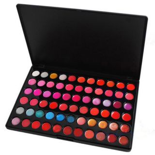 66 Color Lipstick Lip Gloss Cosmetic Makeup Palette J