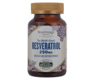 Reserveage Organics 250mg Resveratrol Supplement 90 Ct. Supply 