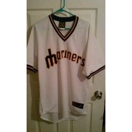Seattle Mariners Throwback Cooperstown Collection Jersey Size L Large