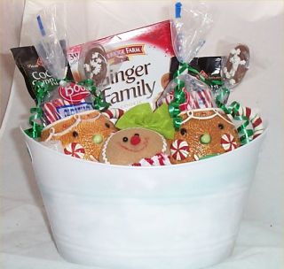 Gingerbread Cookie Gift Basket Cookies Mugs Choc Spoons Cocoa
