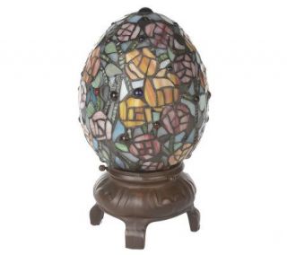Handcrafted Tiffany Style 8 3/4 L.E. Egg Shaped Accent Lamp