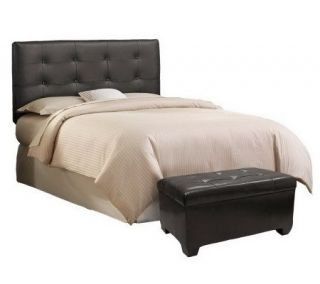 Home Reflections Bonded Leather Cal King Headboard & Bench —
